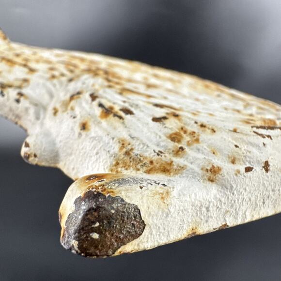 Vintage Cast Iron Cat Wall Hook Key Coat Hanger Rustic White Rusty Patina - Picture 11 of 12